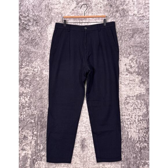 COS Pants 34 x 28 Mens Blue Wool Slim Ankle Trouser - Picture 1 of 7